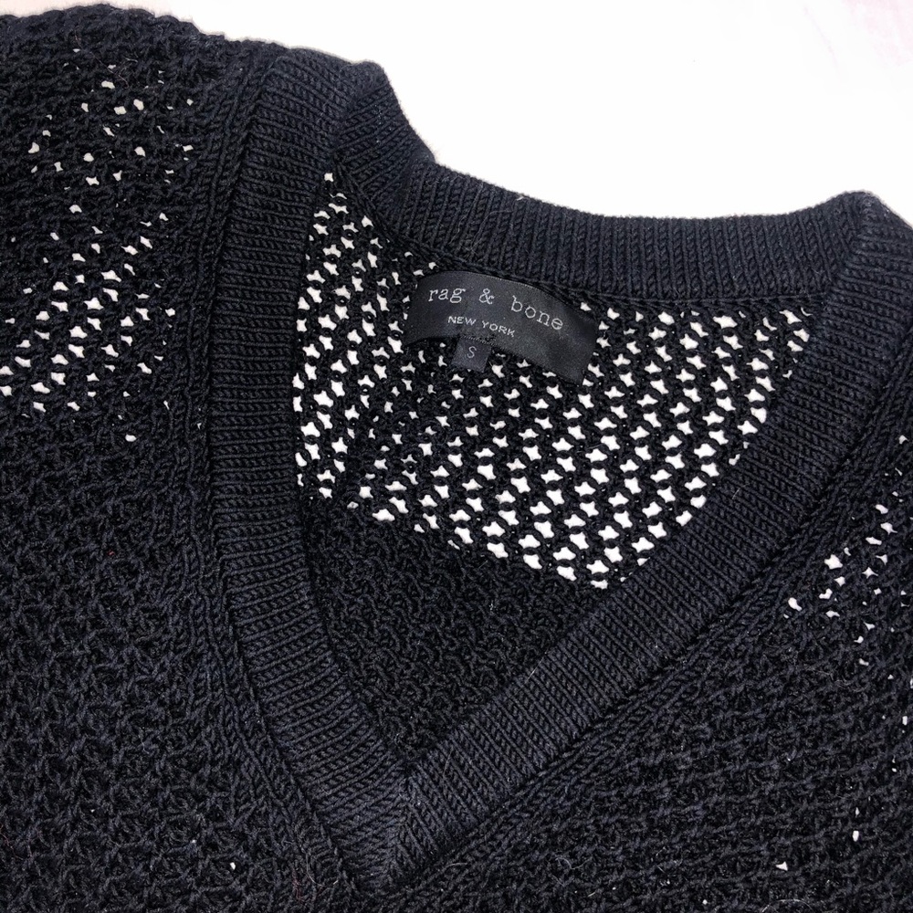 rag & bone black crochet sweater